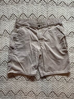 Carhartt Men's Cargo Shorts in Light Beige Size 36 Utility Shorts Pockets Work